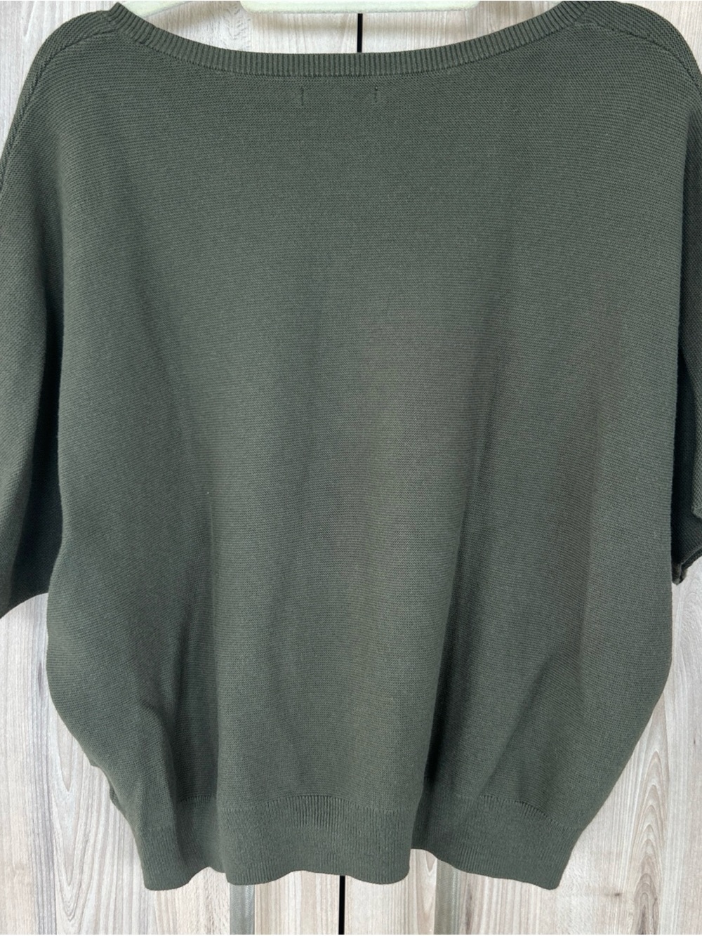 Quince Sweater Women's L Olive Green Organic Cotton Cashmere Dolman Short Sleeve - Picture 3 of 7
